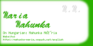 maria mahunka business card